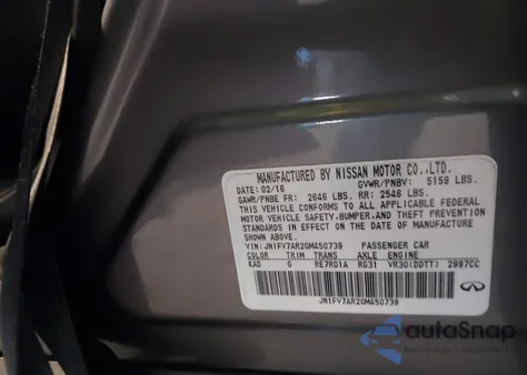 2016 Infiniti Q50 3.0T Red Sport 400 z USA, uszkodzony, nr VIN JN1FV7AR2GM450739